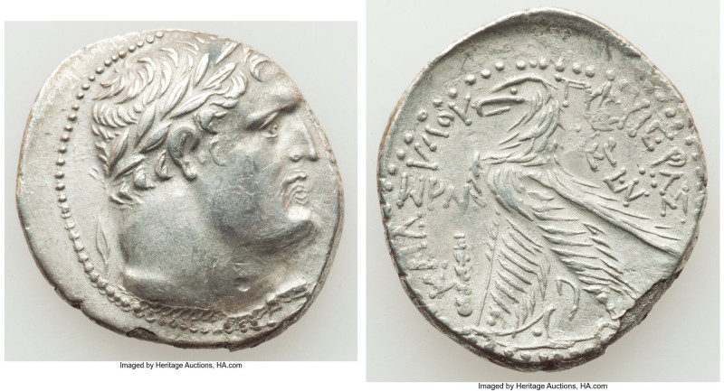 PHOENICIA. Tyre. Ca. 126/5 BC-AD 65/6. AR shekel (31mm, 13.58 gm, 1h). NGC (phot...