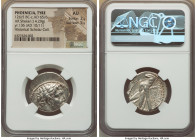PHOENICIA. Tyre. Ca. 126/5 BC-AD 65/6. AR shekel (25mm, 14.29 gm, 1h). NGC AU 2/5 - 5/5. Dated Civic Year 136 (AD 10/11). Laureate bust of Melqart rig...