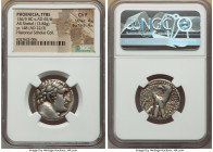 PHOENICIA. Tyre. Ca. 126/5 BC-AD 65/6. AR shekel (23mm, 13.84 gm, 1h). NGC Choice Fine 4/5 - 4/5. Dated Civic Year 148 (AD 22/3). Laureate bust of Mel...