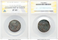 PTOLEMAIC EGYPT. Cleopatra VII Philopater (51-30 BC). AE 80 drachmae (27mm, 16.12 gm, 12h). ANACS VF 20. Alexandria, ca. 50-40 BC. Diademed, draped bu...