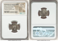 MAURETANIAN KINGDOM. Juba II, with Cleopatra Selene (25 BC-AD 24). AR denarius (18mm, 2.96 gm, 8h). NGC Choice XF 4/5 - 3/5. Caesarea, ca. 20 BC-AD 24...