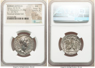 SYRIA. Antioch. Nerva (AD 96-98). AR tetradrachm (26mm, 15.29 gm, 12h). NGC AU 5/5 - 3/5, scuff. Dated Year 1 (AD 96/7). KAIΣ ΣEB-AVT NEPOVAΣ, laureat...