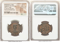 PHOENICIA. Tyre. Elagabalus (AD 218-222). AE (27mm, 11.04 gm, 12h). NGC Choice Fine 5/5 - 3/5. IMP CAES M AV ANTONINVS AV, laureate, draped and cuiras...