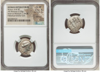 Q. Servilius Caepio (M. Junius) Brutus, as Moneyer (54 BC). AR denarius (21mm, 3.33 gm, 5h). NGC Choice XF 4/5 - 3/5, brushed. Rome. LIBERTAS, head of...