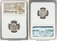 Q. Servilius Caepio (M. Junius) Brutus, as Moneyer (54 BC). AR denarius (19mm, 4.16 gm, 7h). NGC Choice XF 5/5 - 2/5, marks. Rome. BRVTVS, bare head o...