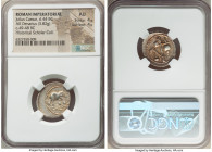 Julius Caesar, as Dictator (49-44 BC). AR denarius (21mm, 3.82 gm, 5h). NGC AU 4/5 - 4/5. Military mint traveling with Caesar in northern Italy, ca. 4...