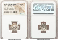 Julius Caesar, as Dictator (49-44 BC). AR denarius (18mm, 4.04 gm, 1h). NGC Choice VF 3/5 - 4/5. Military mint traveling with Caesar in Spain, 46-45 B...