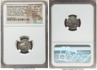 Julius Caesar, as Dictator Perpetuo (February-March 44 BC), with Publius Sepullius Macer, as Moneyer. AR denarius (16mm, 3.91 gm, 5h). NGC Choice VF 3...