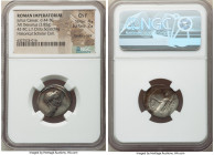 Divus Julius Caesar (49-44 BC), with L. Flaminius Chilo, as Moneyer. AR denarius (20mm, 3.85 gm, 2h). NGC Choice Fine 4/5 - 2/5, bankers mark, scratch...