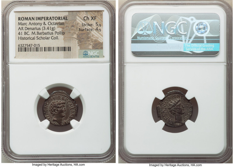 Marc Antony and Octavian, as Imperators and Triumvirs (43-33 BC), with Marcus Ba...