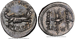 Marc Antony, as Imperator and Triumvir (ca. 43-30 BC). AR denarius (18mm, 3.80 gm, 5h). NGC XF 5/5 - 4/5. Legionary issue, mint moving with Antony in ...