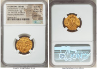 Constantine V Copronymus (AD 740/1-775), with Leo IV. AV solidus (20mm, 4.41 gm, 6h). NGC Choice AU 5/5 - 3/5, edge marks. Constantinople, AD 757-775....