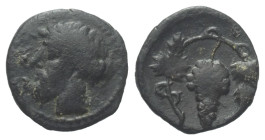 Sizilien. Naxos.

 Litra (Silber). Ca. 461 - 430 v. Chr.
Vs: Kopf des bärtigen Dionysos mit Efeukranz links.
Rs: Weintraube mit Blättern.

11 mm...