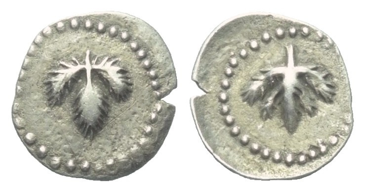 Sizilien. Selinous.

 Hemiobol (Silber). Ca. 515 - 470 v. Chr.
Vs: Eppichblat...