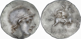 Greeck Coins
PHRYGIA. Kibyra. Circa 166-84 BC. Drachm AR, 3.01 g, cistophoric standard. Male head to right, wearing crested helmet. Rev. ΚΙΒΥΡΑΤΩ[Ν] ...