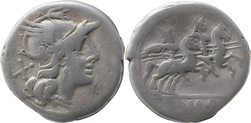 Roman Republic
Anonymous. Denarius. 200-190 BC. South of Italy. AR. 3,32 g. Anv....