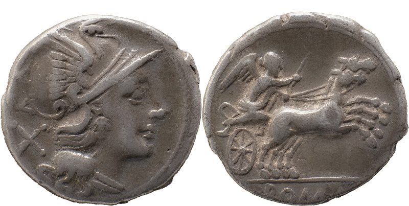 Roman Republic
Anonymous. Denarius. 157-156 BC. Rome. Ag. 3,66g Anv.: Head of Ro...