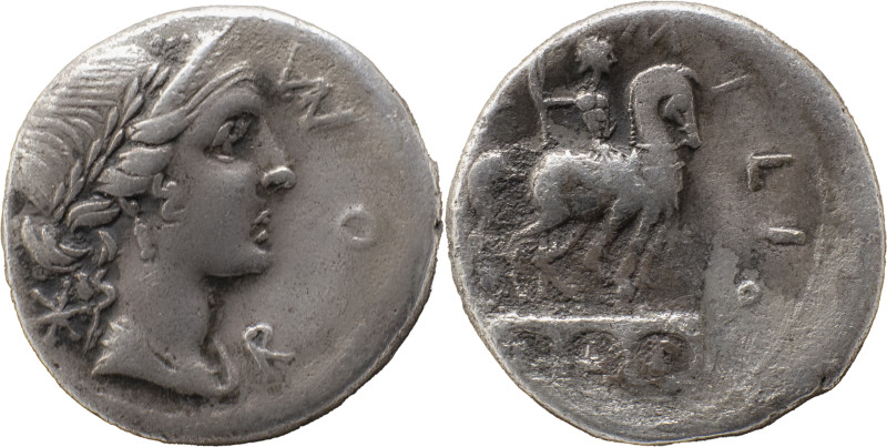 Roman Republic
Mn. Aemilius Lepidus AR Denarius, 3,68g. Rome, 114 BC. Laureate f...