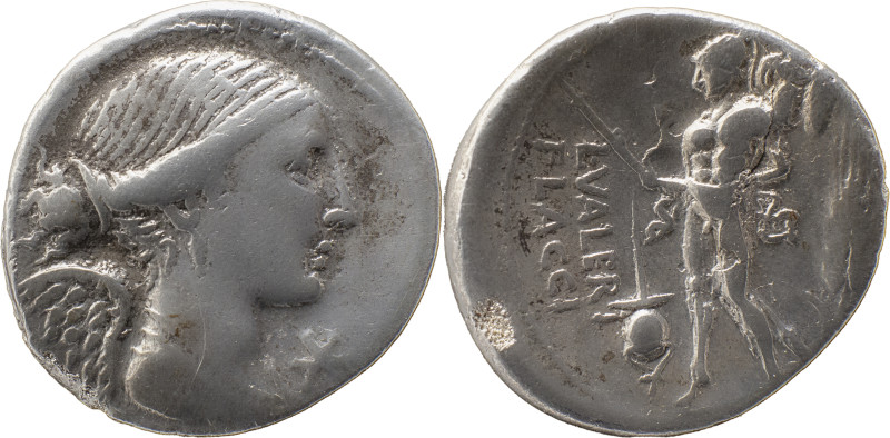 Roman Republic
L. Valerius Flaccus AR Denarius, 3,72. Rome, 108-107 BC. Draped b...
