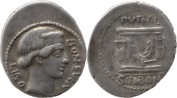 Roman Republic
L. Scribonius Libo AR Denarius, 3.83g,. Rome, 62 BC. Head of Bonus Eventus to right; BON•EVENT downwards to right, LIBO downwards to le...