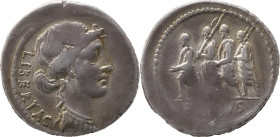 Roman Republic
Q. Servilius Caepio (M. Junius) Brutus AR Denarius, 3.87g,. Rome, 54 BC. Bust of Libertas to right; LIBERTAS downwards behind. Rev Cons...