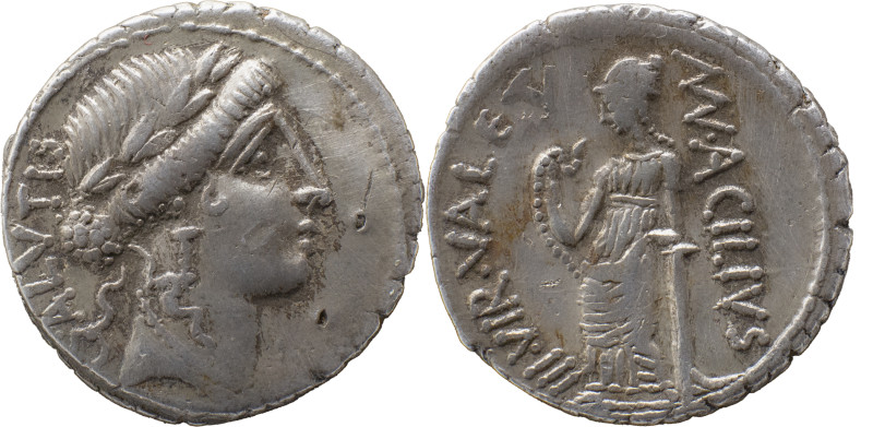 Roman Republic
Man. Acilius Glabrio AR Denarius, 3.87g, Rome, 49 BC. Laureate he...
