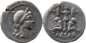 The Roman Republic
C. Iulius Caesar. Denarius, 3,90g. Spain 46-45, AR 18 mm, Diademed head of Venus r.; behind, Cupid. Rev. Two captives seated at sid...