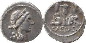 The Roman Republic
C. Iulius Caesar. Denarius, 4,08g Spain 46-45, AR 18 mm, Diademed head of Venus r.; behind, Cupid. Rev. Two captives seated at side...