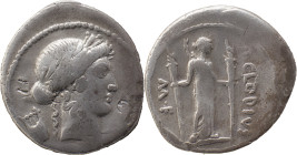 The Roman Republic
P. Clodius M. f. Turinus. Denarius, 3,36g. Rome 42, AR. Laureate head of Apollo r.; behind, lyre. Rev. P.CLODIVS – ·M·F Diana stand...