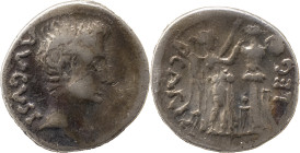 The Roman Empire
Augustus 27bC.-14 A.D., P.Carisius. Quinarius, Emérita AR 1,92 g. AVGVST. Bare head right. Rev: P CARISI LEG.
Victory standing right,...