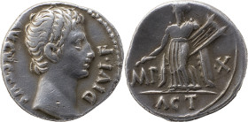 The Roman Empire
Octavian as Augustus, 27 BC – 14 AD, Denarius, Lugdunum 11-10 BC, AR 3,81g. AVGVSTVS – DIVI·F Bare head r. Rev. IMP – X Apollo Cithar...