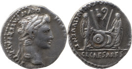 The Roman Empire
Octavian as Augustus, 27 BC – 14 AD
Denarius, Lugdunum circa 2 BC - 4 AD, AR 3,75 g. C AESAR AVGVSTVS – DIVI F PATER PATRIAE Laureate...