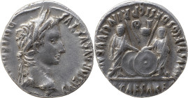 The Roman Empire
Octavian as Augustus, 27 BC – 14 AD
Denarius, Lugdunum circa 2 BC - 4 AD, AR 3.90 g. CAESAR AVGVSTVS – DIVI F PATER PATRIAE Laureate ...