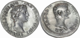 The Roman Empire
Octavian, as Augustus 27 BC – 14 AD
Denarius, Lugdunum circa 13-14 AD, AR 3.63 g. CAESAR AVGVSTVS – DIVI F PATER PATRIAE Laureate hea...