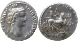 The Roman Empire
Tiberius, 14 – 37
Denarius, Lugdunum 15-16, AR 3.78 g. TI CAESAR DIVI – AVG F AVGVSTVS Laureate head r. Rev. TR POT XVII Tiberius in ...