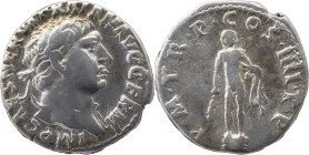 The Roman Empire
Trajan, 98 – 117
Denarius January 101-autumn 102, AR 3.47 g. IMP CAES NERVA TRAIAN AVG GERM Laureate head r., drapery on l. shoulder....
