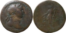 The Roman Empire
Trajan augustus, 98 – 117.
Sestertius circa 108-109/10, Æ 24.06 g. IMP CAESA NERVAE TRAIANO AVG GER DAC P M TR P COS V P P Laureate...