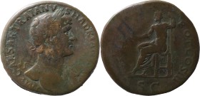 The Roman Empire
Hadrian, 117 – 138. Sestertius 119-122, Æ 23.93 g. IMP CAESAR TRAIANVS – HADRIANVS AVG Laureate bust r., with drapery on l. shoulder...