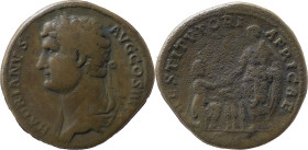 The Roman Empire
Hadrian augustus, 117 – 138
Sestertius 125-128, Æ 28.72 g. HADRIANVS - AVG COS III PP Laureate bust l., with drapery. RESTITVTORI AFR...