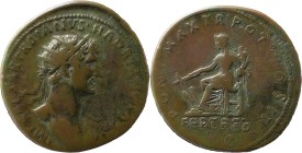 The Roman Empire
Hadrian, 117 – 138
Dupondius 118, Æ 12.91 g. IMP CAESAR TRAIANVS HADRIANVS AVG Radiate bust r., with drapery on l. shoulder. Rev. P...