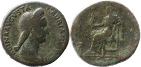 The Roman Empire
Sabina, wife of Hadrian.
Sestertius circa 130-133, Æ 24.09 g. SABINA AVGVSTA – HADRIANI AVG P P Diademed and draped bust r. Rev. VE...