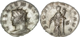 The Roman Empire
GALLIENUS 253-268. Antoninianus, 3,75g. Mediolanum, AD 263-265. GALLIENVS AVG, radiate head to left. Rev PROVIDENTIA AVG, Providentia...