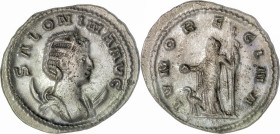 The Roman Empire
Salonina (wife of Gallienus) Antoninianus Billon, 2,74g. Antiochia, 263. SALONINA AVG Diademed and draped bust of Salonina set to rig...