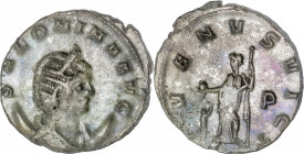The Roman Empire
Salonina (wife of Gallienus) Antoninianus Billon, 2,63g. Mediolanum AD 265. SALONINA AVG Diademed and draped bust right, set on cresc...