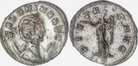 The Roman Empire
Salonina (wife of Gallienus) Antoninianus, 4,11g. Silvered Billon, Siscia AD 253-254. SALONINA AVG, draped and diamed bust right, se...