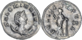 The Roman Empire
Salonina (wife of Gallienus) Antoninianus, 3,96g. Mediolanum, AD 260-268. SALONINA AVG, diademed and draped bust to right, set on cr...