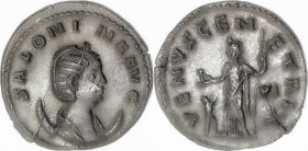 The Roman Empire
SALONINA (Augusta, 254-268). Antoninianus, 3,64g. Rome. Obv: SALONINA AVG Diademed and draped bust right, set on crescent.
Rev: VEN...