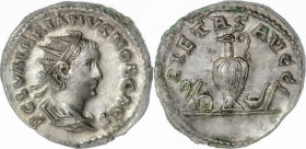 The Roman Empire
Valerian II, as Caesar, AR Antoninianus. Rome, 3,57g. AD 254-255. P C L VALERIANVS NOB CAES, radiate, draped and cuirassed bust to r...