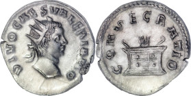 The Roman Empire
Divus Valerian II, died 258. AR Antoninianus Rome, 2,51g. 258. DIVO CAES VALERIANO Radiate head of Divus Valerianus II to right. Rev...