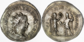 The Roman Empire
Valerian II. Caesar, AD 256-258. AR Antoninianus, 4,43g (20.5mm, 3.68 g, 6h). Antioch mint. 5th emission, AD 257-260. Radiate and dr...